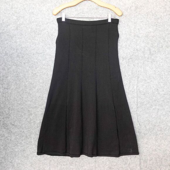 Sandro Paris Women Skirt Small Black Pleat Cut out A Line Long Academia Maxi - Picture 1 of 14